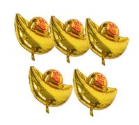 FUNNETOYU 5 Pezzi Palloncini Dorati Forma di per Capodanno e Feste Decorazioni Fotobooth per Party Palloncini Metallizzati Eleganti per Compleanni e Celebrazioni