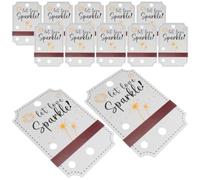 FUNNETOYU 50 Pezzi Etichette in Carta Bianca per Bomboniere Personalizzabili, Leggere e Vuote per Etichettatura, Design Vintage Raffinato per Decorazioni Feste di Matrimonio