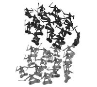 FUNNETOYU 60 pezzi Soldatini Medievali in Plastica con Dettagli Realistici Modelli Cavalieri e Legionari Romani Nero e Argento Set Educativo per Collezionisti