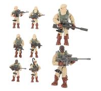 FUNNETOYU 8 Mini Soldati Modellini Azione Micro Paesaggi Decorativi Figure Umane Militari Articolate per Scenari Desktop e Giochi di Costruzione