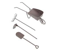FUNNETOYU 8 Miniature Dollhouse Garden Tools Mini Shovel Rake Hoe Wheelbarrow For Succulent And Bonsai Care Gardening Hand Tools For Fairy Garden Decoration
