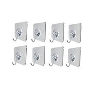 FUNNETOYU 8 pezzi Ganci Adesivi Impermeabili da da Trasparenti per Bagno Facili da Applicare e Rimuovere Danni Design Invisibile per Decorazioni Eleganti