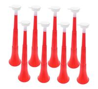 FUNNETOYU 8pezzi Corni da Tifo Pieghevoli in Plastica Rossa di Tromba Vuvuzela Telescopica Corno da Calcio per Eventi Sportivi e Feste di Compleanno Strumento Sonoro da Stadio