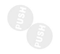FUNNETOYU Adesivi Rotondi Push-Pull per Porte in Vetro Set 2 Pezzi Bianchi Segnaletica Visibile per Ufficio e Negozi Facili da Applicare e Riutilizzare per Superfici Lisce come Vetro e