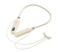FUNNETOYU Auricolari Wireless Neckband Con Design Confortevole Per Sport e Viaggi Cuffie Noise-cancelling Beige Per Uso Quotidiano e Allenamento