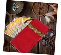 FUNNETOYU Borsa Tarocchi in Rosso con Coulisse Resistente Custodia Versatile per Carte Gioielli e Oggetti Organizer per e Giochi da Tavolo