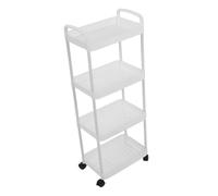 FUNNETOYU Carrello Portatile Rotelle Multi-tier Per Cucina e Bagno Organizer Con Ruote Girevoli e Maniglia Ripiani Bianchi Soluzione Pratica Per Spazi Ordinati