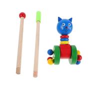FUNNETOYU Carrozzina Legno per Design Animali Cartoon Giocattolo Multifunzionale per Apprendimento e Passeggiate Sicure Promuove Sviluppo Motorio e Creatività per Piccoli