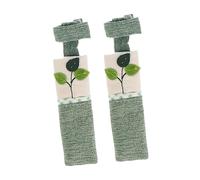 FUNNETOYU Copri Maniglia Per Frigorifero 2 Pezzi, Copri Maniglie Protettivi Per Porte e Mobili, Motivo Verde a Foglia, Per Manici Rotondi, Protezione Antigelo Per Uso Domestico