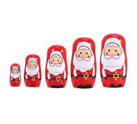 FUNNETOYU Decorazione Natalizia Matryoshka in Legno con Mano Natale Addobbo e Colorato per Casa e Auto Regalo Originale per Feste
