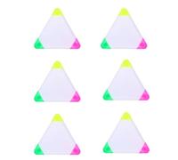 FUNNETOYU Evidenziatori a Pennarello Triangolari 6 Pezzi per Superfici Non Porose come Finestre e Plastica, Penne Fluorescenti per Uso Scolastico e Creativo