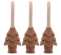 FUNNETOYU Fermaporta per Dita in Silicone Marrone 3 Pezzi - Protezione Anti-Pizzicamento per Porte a Casa Dispositivo Anticollisione Sicuro senza Attrezzi Design Pino Decorativo per