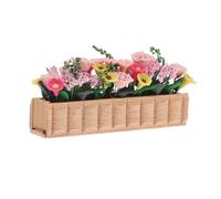 FUNNETOYU fiori in vaso in legno miniatura da te Decora lungo minuscolo Accessori per la casa delle mini contenitore del giardino delle fate legno Colorato