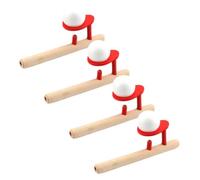FUNNETOYU Giocattoli Soffianti in Legno 4 Pezzi Palline di Vento Galleggianti per Bambini, Gioco Educativo di Controllo del Respiro e Sviluppo Muscoli Labbra, per Feste e Giochi in Famiglia