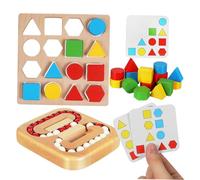 FUNNETOYU Gioco Cognitivo per Anziani in Legno Puzzle Labirinto Geometrico e Abilità Motorie Fini, per Attività in Strutture Assistenziali e Gruppi di Adulti