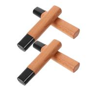 FUNNETOYU Manico per coltello da sashimi in legno faggio 5,2" con foro piatto 4 cm, set 4 pezzi per aggiornamento coltelli da cucina professionale e casalinga