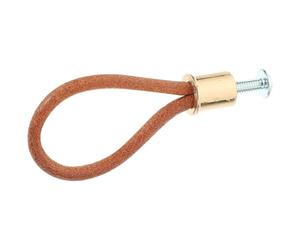 FUNNETOYU Maniglia in Cuoio per Mobili, Stile Vintage Antico, Oro | Cassetto e Parete, Lega di Alluminio e Ferro, Robusta, Riduce Urti, Non Si Usura Facilmente