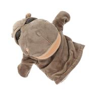 FUNNETOYU Marionetta Ippopotamo Morbido Peluche con Bocca Mobile Gioco Educativo Interattivo per Giocattolo Animale per Racconti e Teatro Guanto Flessibile per Mani Piccole
