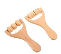 FUNNETOYU Massaggiatore i Piedi 2pezzi in Legno Leggero Superficie Liscia e Forma Rotonda, per Gambe e Braccia, da Usare Mentre Si Guarda la Tv