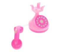 FUNNETOYU Mini Telefono Giocattolo Rotante Fare Finta Ragazzo Giocare Telefono Della Vecchia Scuola Vecchio Telefono Vintage Giocattolo Telefonico in Chat Plastica Rosa