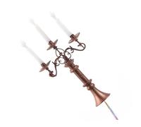 FUNNETOYU Miniatura Porta Candela in Metallo e Abs per Micro Paesaggi Decorazione Mini Casa con Luce Calda LED Accessorio DIY per Ambienti Rustici e Festivi Dimensione Compatta per Interni