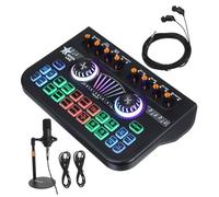 FUNNETOYU Mixer Stereo Per Giochi Scheda Audio Mixer Audio Macchina Per Effetti Sonori Kit Microfono Per Dj Cambia Voce Console Di