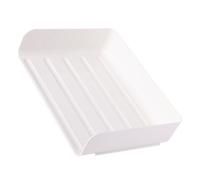 FUNNETOYU Organizzatore da Scrivania Impilabile Bianco, Vassoio Portadocumenti in Plastica Resistente, Porta Lettere Scomparti Multipli per Ufficio e Studio, Accessorio Pratico per Ordine