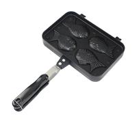 FUNNETOYU Padella Antiaderente per Pancake a Forma di Pesce con Manico lungo Stampo per Waffle da Cucina con 4 Griglie Teglia per Dolci Giapponesi Taiyaki per Uso Domestico e Feste