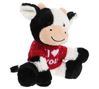 FUNNETOYU Peluche Mucca Giocattolo Morbido e Carino in Peluche Nero Cuciture Ordinate, per Camera da Letto o Soggiorno, come Regalo