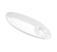 FUNNETOYU Piatto Diviso in Ceramica Bianco con Scomparti Ovali Vassoio Portata Snack e Salsa per Cena Adatto per Insalate Dessert e Sushi Servizio Elegante per Casa e Ristorante