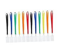 FUNNETOYU Portabadge PVC con Laccetto Set Colori per Lato per Ufficio e Scuole
