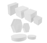 FUNNETOYU Prop per Fotografia Geometrici in Schiuma Tridimensionali, Set di 8 Ornamenti Solidi per Allestimento Foto, Decorazioni da Scrivania e Soggiorno per Cosmetici, Gioielli e Oggetti Piccoli