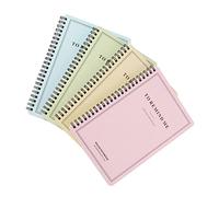 FUNNETOYU Quaderni ad Anelli Monocromo 4 Pezzi per Studenti Decorazioni Scuola, Copertina in Cartoncino Bianco e Formato Piccolo per Diario e Appunti Scolastici