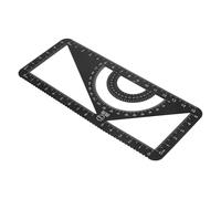 FUNNETOYU Righello Geometrico in Alluminio con Squadra e Goniometro Integrato Misura per Scala Ingegneristica Resistente Visibilità per Professionale e Scolastico