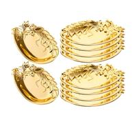 FUNNETOYU Set 12 Pezzi Piatti da Portata Dorati in Plastica per Dessert e Frutta Secca Vassoio Porta Snack per Feste e Buffet Piatti Decorativi per Alimenti e Servizio Casa