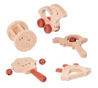 FUNNETOYU Set 5 Pezzi Sonagli in Materiale Sintetico Beige per Ragazzo Ragazza, Giocattolo Musicale Leggero e Facile da Trasportare per Feste Infantili e Prima Educazione