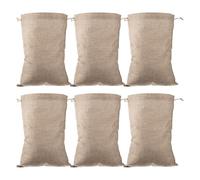 FUNNETOYU Set 6 Sacchetti in Burlap Coulisse 20x30cm Sacchetti Riutilizzabili per Verdure e Frutta Conservazione Ordinata e Pratica per Uso Quotidiano