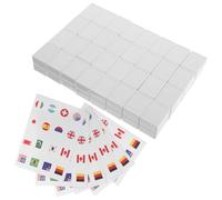 FUNNETOYU Set Mahjong Bandiere Nazionali 65 Pezzi 30Mm in Plastica Resistente Adesivi Gioco Educativo per e Adulti Portatile per Viaggi Picnic e Riunioni Informali