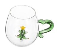 FUNNETOYU Tazza Trasparente con Albero Decorativo Bicchiere Versatile per Bevande Calde e Fredde Regalo Festivo per Famiglia e Amici