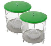 FUNNETOYU Trappole per Insetti da Esterno 2 Pezzi Appendibile Rete Resistente e Copertura Antipioggia per Cattura Moscerini e Vespe in Giardino Colore Casuale