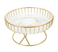 FUNNETOYU Vassoio Di Frutta in Filo Di Ferro Bianco Grande, Portaoggetti Resistente, Cesta Porta Frutta Da Tavolo Per Cucina e Soggiorno, Organizer Per Snack e Rinfreschi