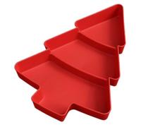 FUNNETOYU Vassoio Snack Natalizio Rosso Forma Piatto Multi Scomparti per Frutta Secca e Caramelle Vassoio Antipasti Festivo in Resistente per Uso