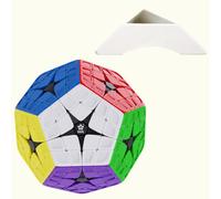 FunnGoo YuXin HuangLong 4x4 Dodecaedro 12 Surface Gigaminx Megaminx 4x4x12 cubo magico puzzle (senza adesivo) (Edizione posizionamento M)