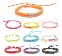 Funngy Braccialetto Dell'amicizia,10 PCS Braccialetti Amicizia Colorati Intrecciati a Mano Design Coda di Pesce Bicolore Braccialetti Regolabili Portafortuna per Donne Uomini e Bambini