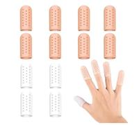 Funngy Proteggi Dita in Silicone Traspiranti,12 PCS Protezioni Dita in Silicone per Vesciche Eczema Artrite e Ragadi Mani Protezione Ditas Mano con Elasticità Gel Utilizzare in Caso di Infortunio