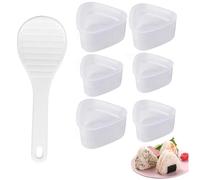 Funngy Stampo Onigiri Triangolo,6 PCS Stampi Triangolari Riutilizzabile con Cucchiaio per Riso Kit Sushi Maker Completo per Palline di Riso Arancini e Sushi Stampi per Cucina Casalinga