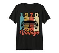 Funny 1970 Vintage Retro Compleanno Antico Vecchio Signora Auto Maglietta Premium