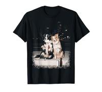 Funny 2 Fumare Border Collie Dogs Bere Birra Meme Maglietta