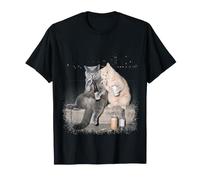 Funny 2 Fumatori British Shorthair Cats Bere Birra Meme Maglietta