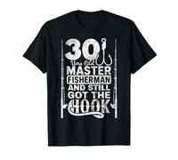 Funny 30 Year Old Fishing apparel Vintage Gift for Dad Men Maglietta